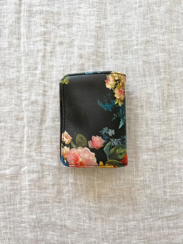 Porte cartes noir à fleurs - photo numéro 3