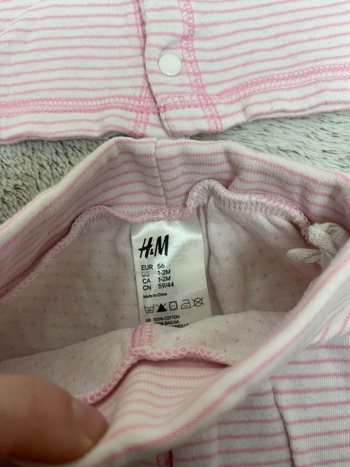 Ensemble pantalon et veste à rayures rose et blanc - H&M - photo numéro 5