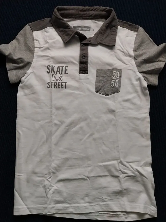 Polo blanc et gris T10A - photo numéro 2