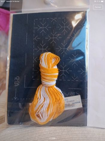 Kit Sashiko neuf fils aiguille toile Olympus Japon 