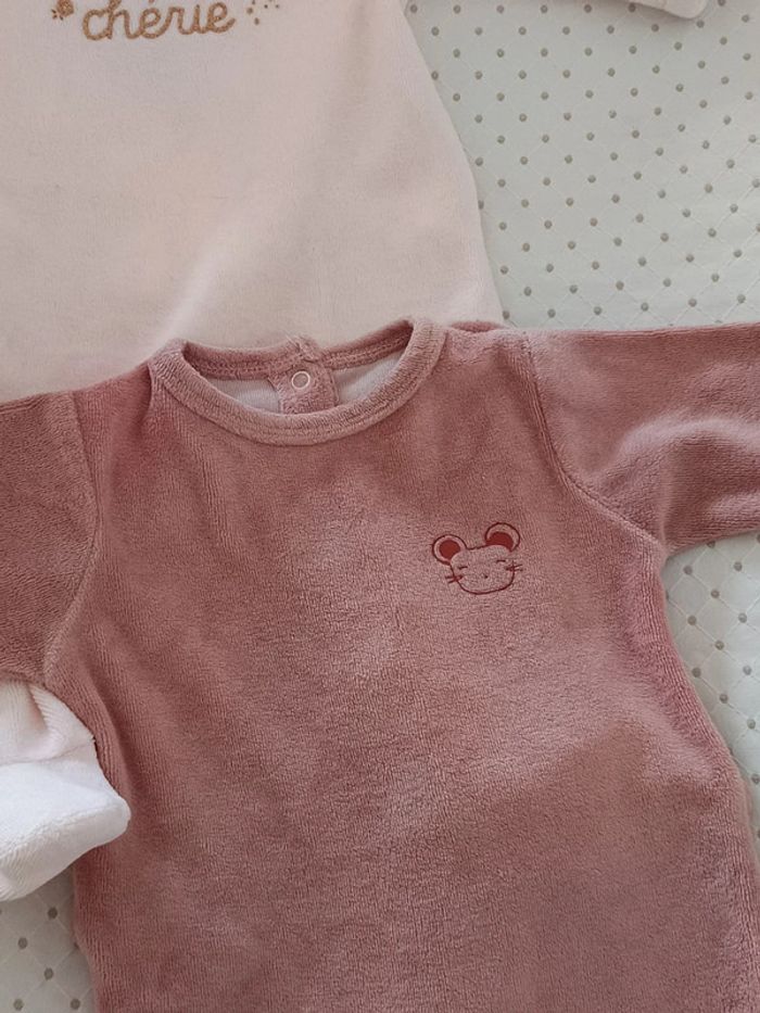 Lot de 2 grenouillères bebe fille 1 mois - photo numéro 2