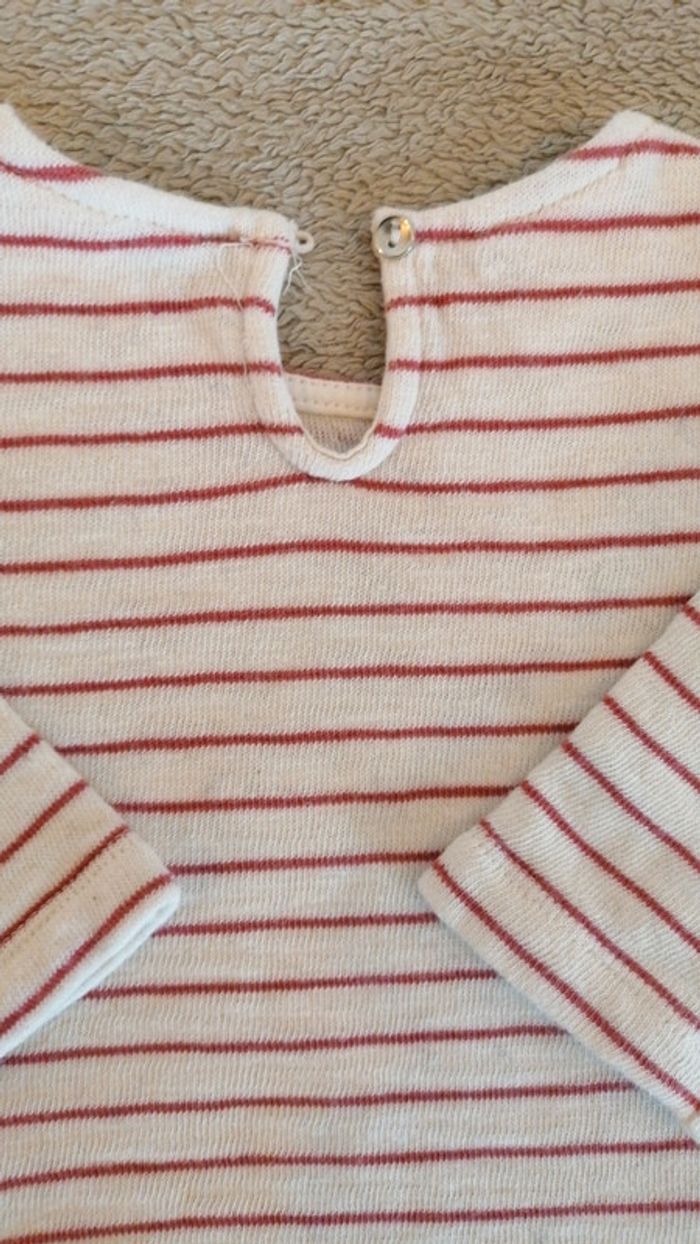 Pull à rayures "voilà" Zara 6/9 mois - photo numéro 3