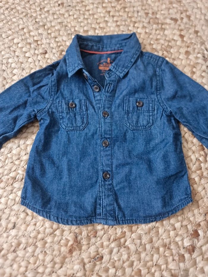 Chemise bleu jeans tape à l'œil 6 mois
