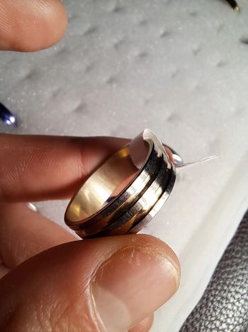 Bague acier inoxydable dorées