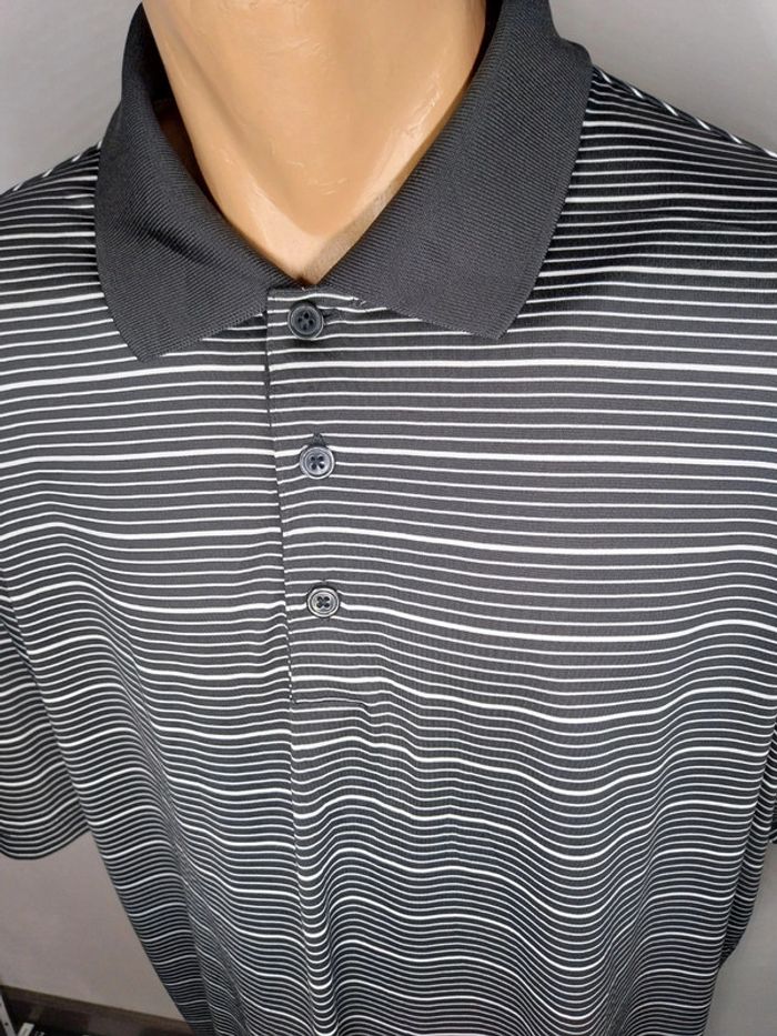 Polo adidas à rayures noir et blanche XL - photo numéro 2