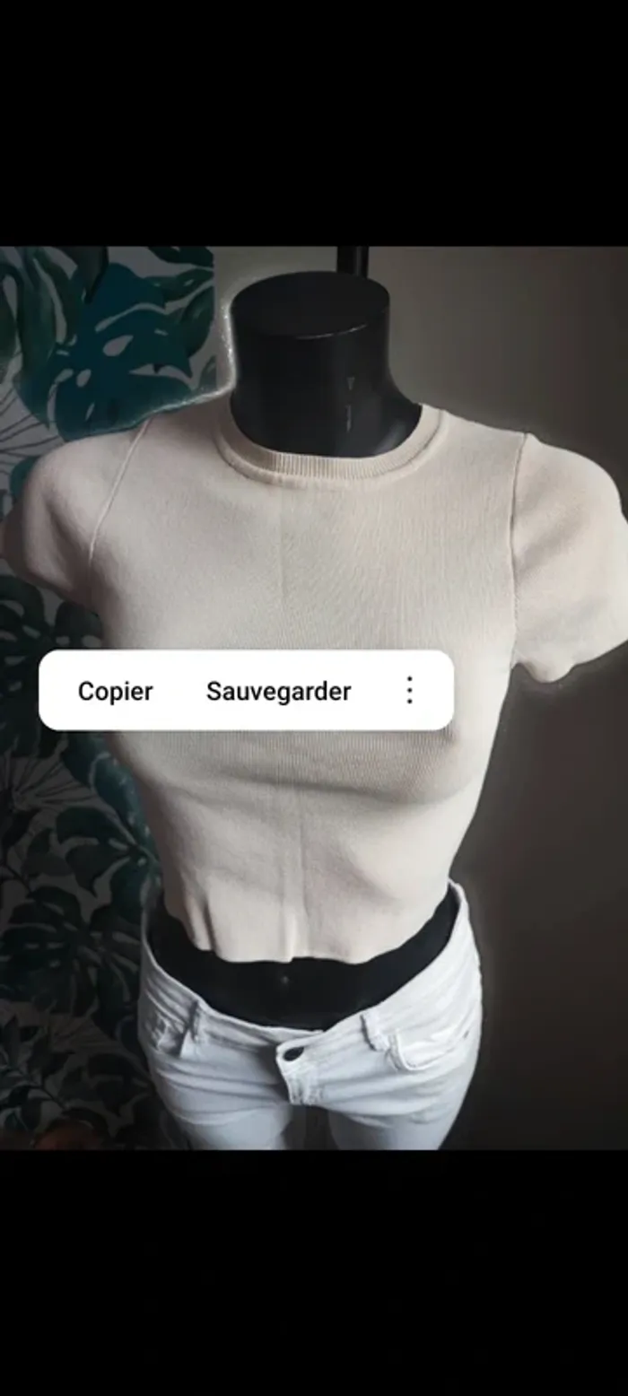 Crop top crème taille M/L - photo numéro 2