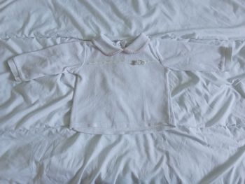 Pull blanc 6-9 mois 