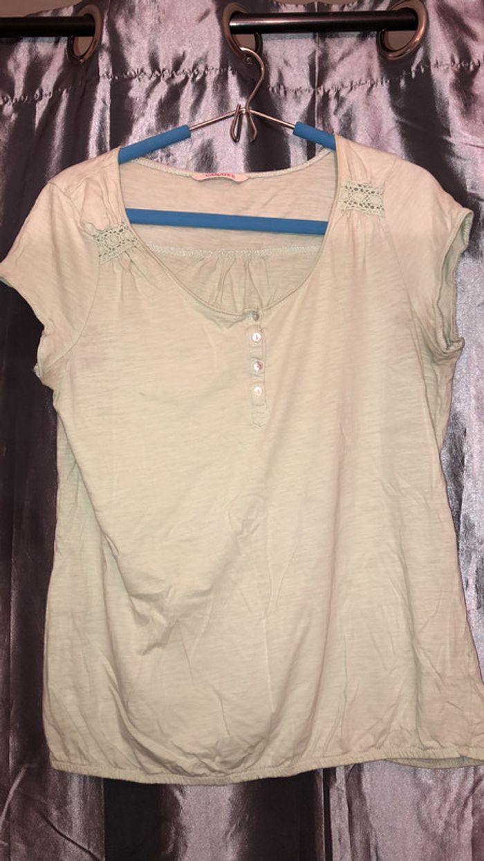 Haut Camaïeu vert menthe