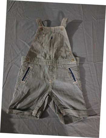 Salopette rayée Okaidi 18 mois neuve ouverture entrejambe
