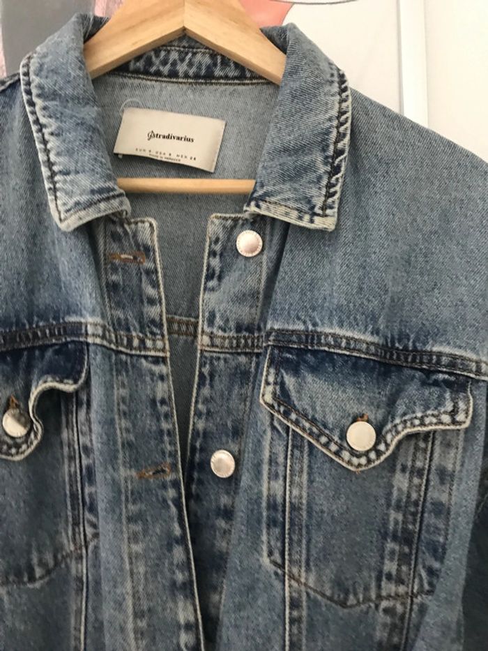 Veste longue en jean Stradivarius S 90’s y2k - photo numéro 3