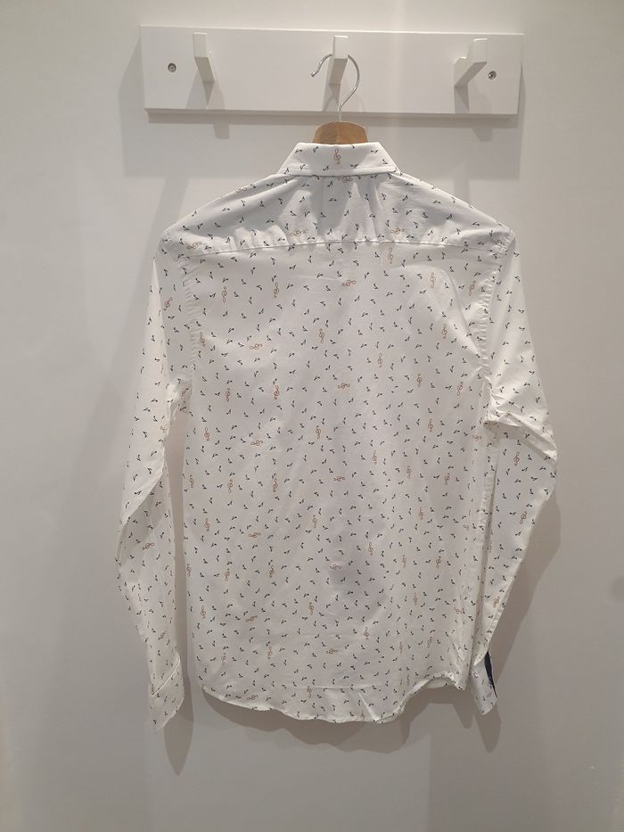 Chemise Musique blanc/camel Taille XL (taille petit) - photo numéro 4