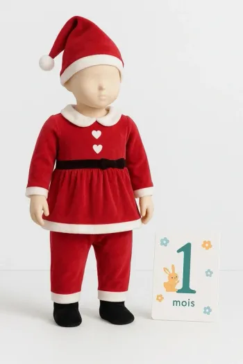 Tenue de Noël bébé  Marque Inextenso Taille 1 mois