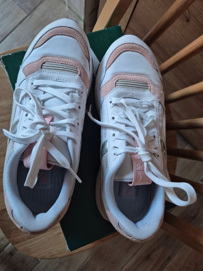 Baskets femme puma rose et blanche, pointure 38 - photo numéro 6