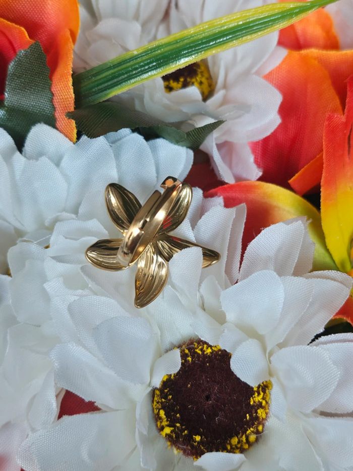 Bague ajustable fleur - photo numéro 5