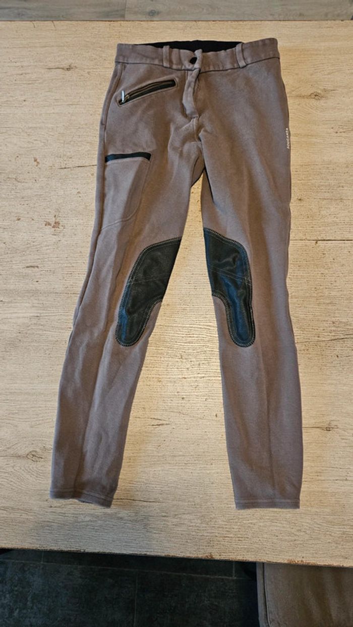 Pantalon d équitation beige foncé, Fouganza, taille S, peu mis
