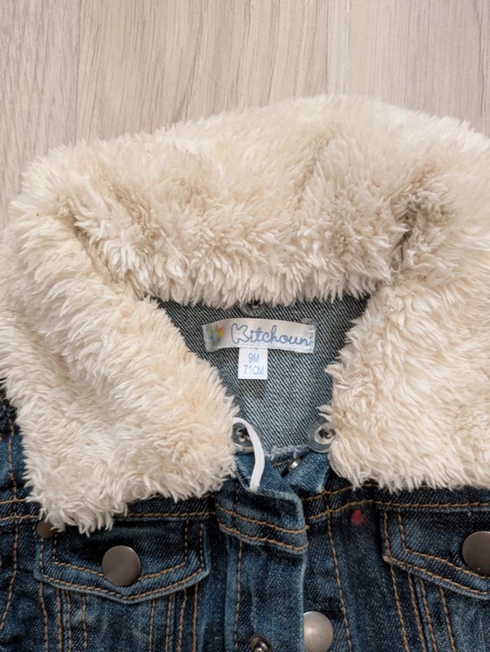 Veste en jean garçon 9 mois col amovible - photo numéro 4