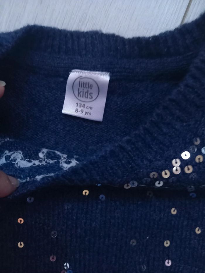 Pull laine bleu a sequin - photo numéro 2