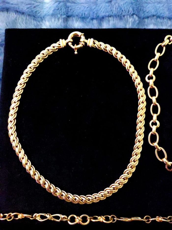 Lot de chaine en plaqué or vintage collier - photo numéro 6