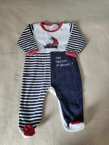 pyjama velours 6 mois style marin