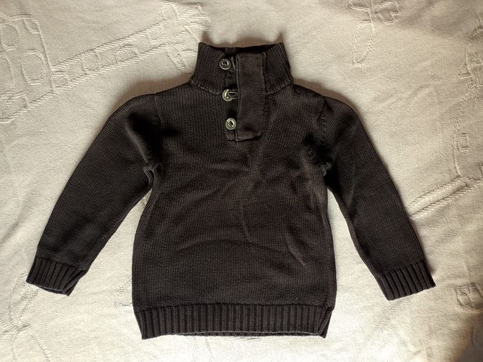 Pull col montant bleu garçon 4 ans NKY