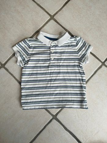 Polos manches courtes à rayures 18mois
