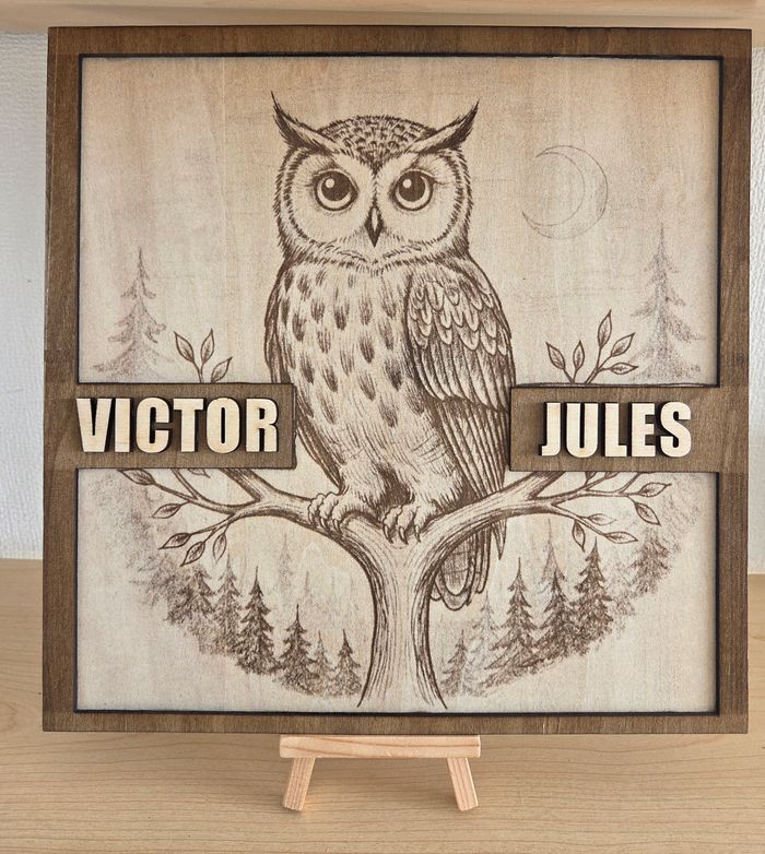 Cadre hibou Personnalisable - photo numéro 2