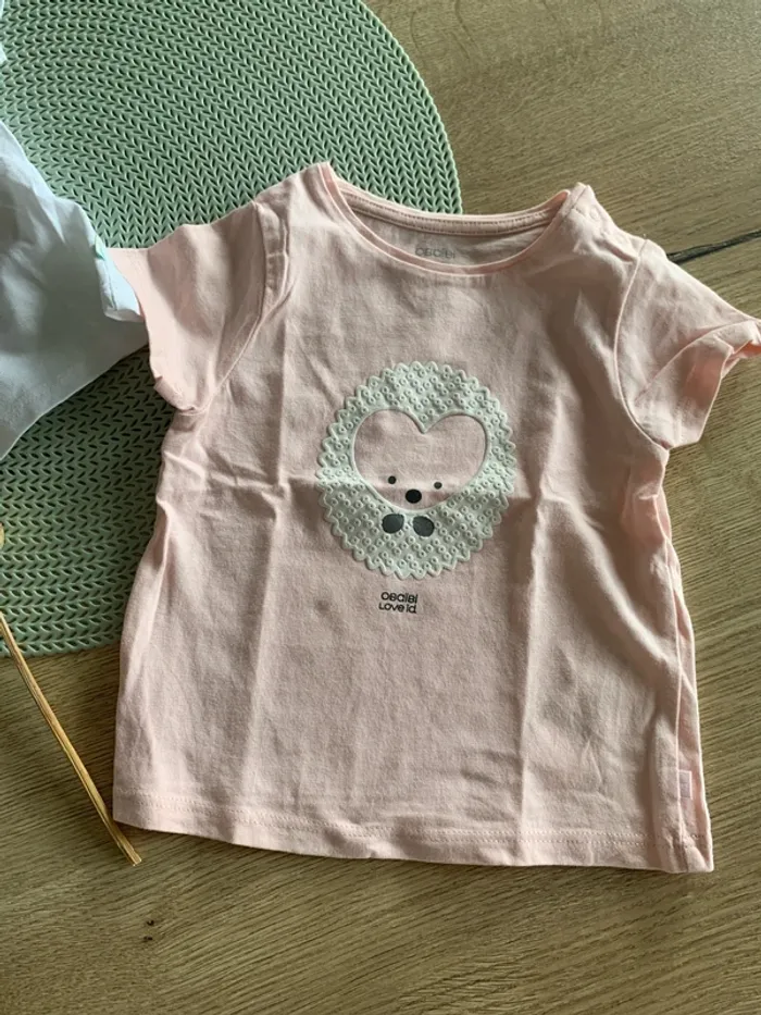 Lot de 2 t-shirt fille  9mois - obaibi - photo numéro 3