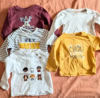Lot tee shirt manches longues 6 mois