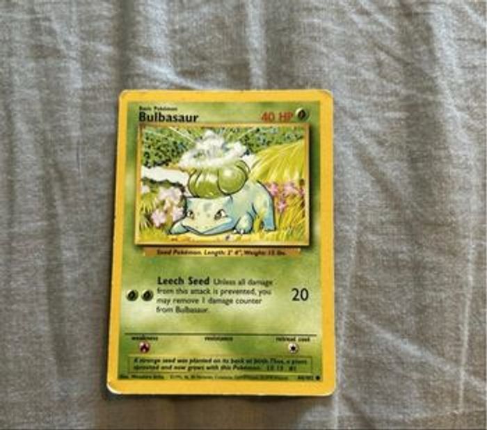 Carte Pokémon Bulbasaur 1999 First Édition