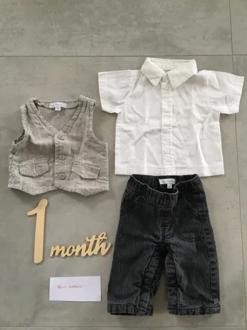 Ensemble pantalon + chemise 1 mois