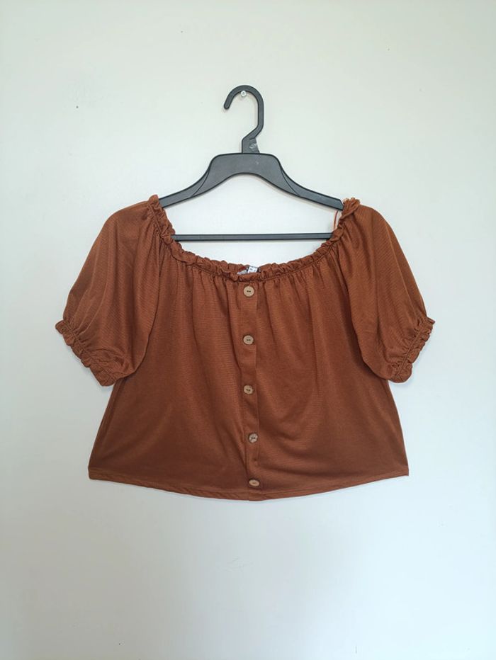 Top boutonné rouille – Jennyfer – Taille S vintage old school
