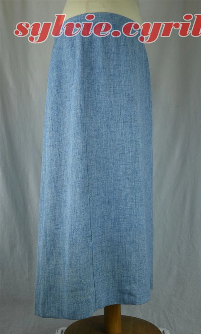Paul Mausner Jupe bleue T46 longueur 76 cm - photo numéro 3