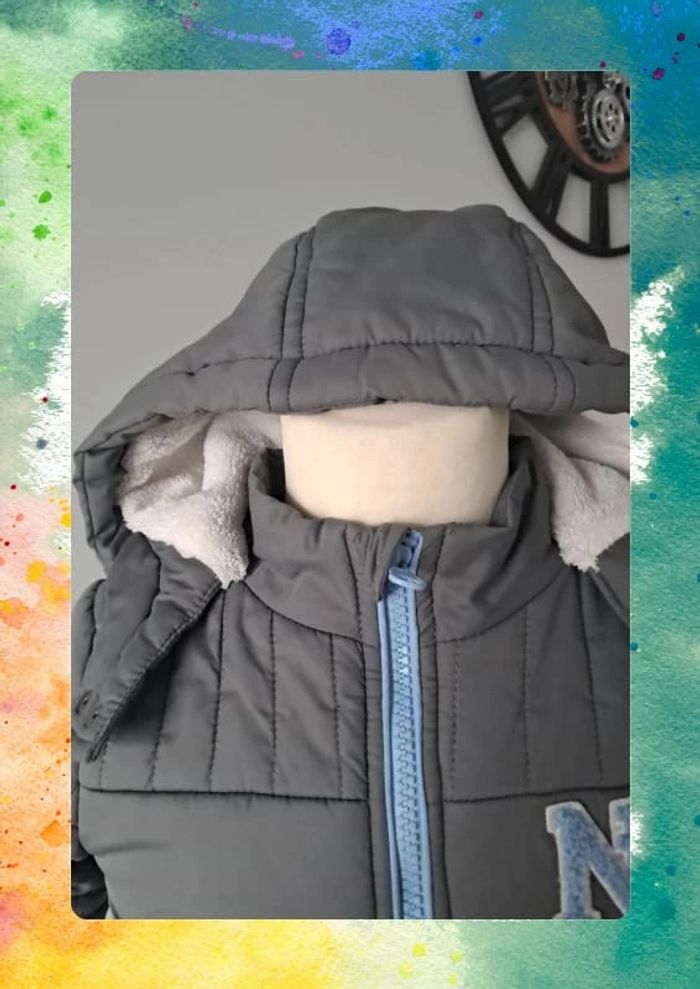 Manteau doublé polaire avec capuche 3 ans - photo numéro 3