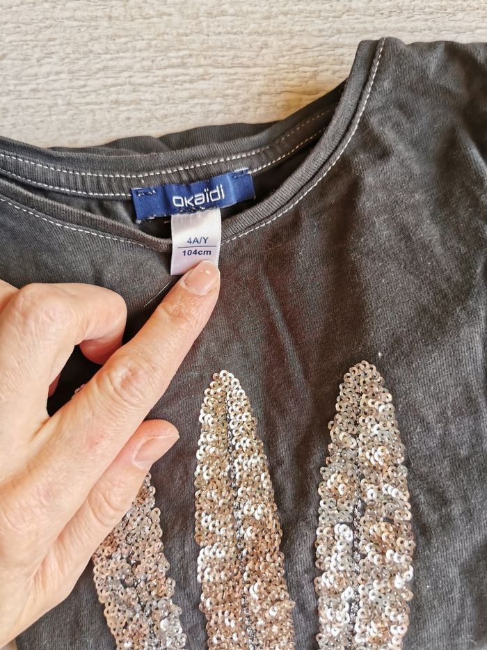 T shirt manche longue okaidi 4 ans - photo numéro 3