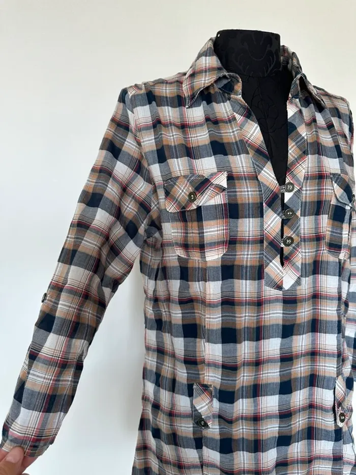 Tunique chemise à carreaux - photo numéro 2