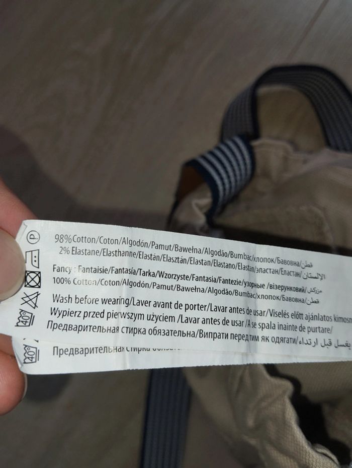 Jean beige avec bretelles réglable largeur hauteur garçon 12 mois In Extenso - photo numéro 9