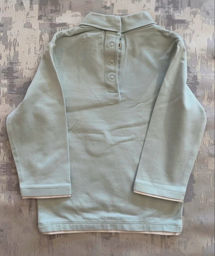 đ§” Pull col roulĂ© bĂ©bĂ© bleu/vert pĂąle â Kiabi â 12 mois â TBE - photo numĂ©ro 2