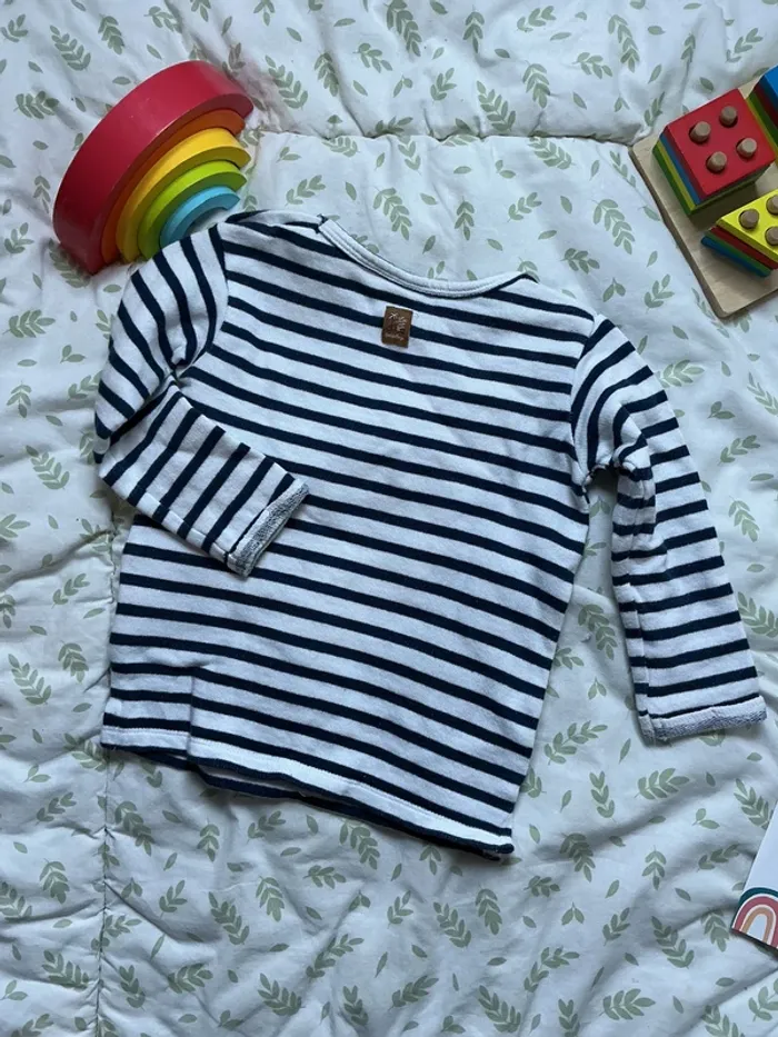 marinière blanc rayée marine 2 ans feetjeboys - photo numéro 7