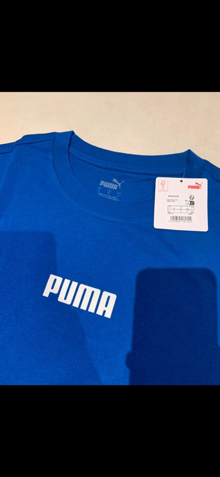 T-shirt Puma  taille L bleu neuf avec étiquette - photo numéro 2