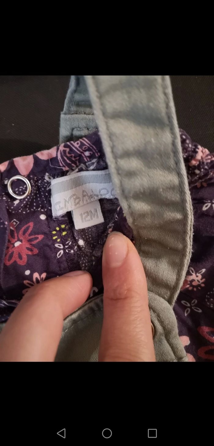 Lot 2 robes salopettes + 1 haut 12 mois - photo numéro 3