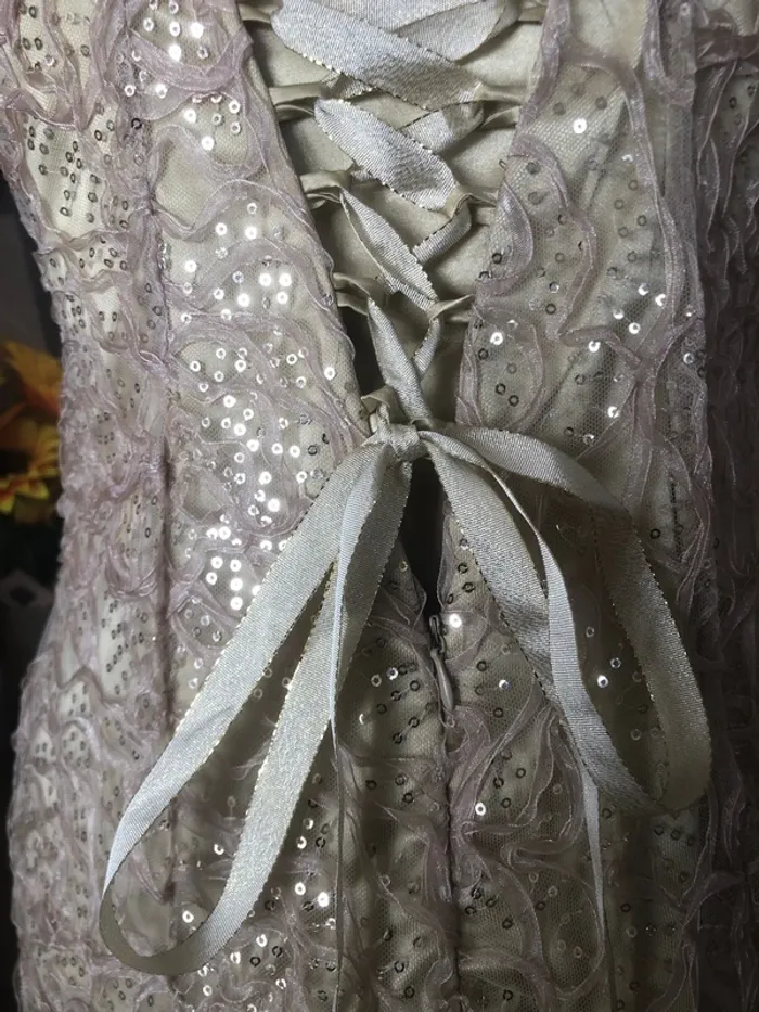 Robe de soirée couleur champagne crème T40 femme 👗 - photo numéro 11