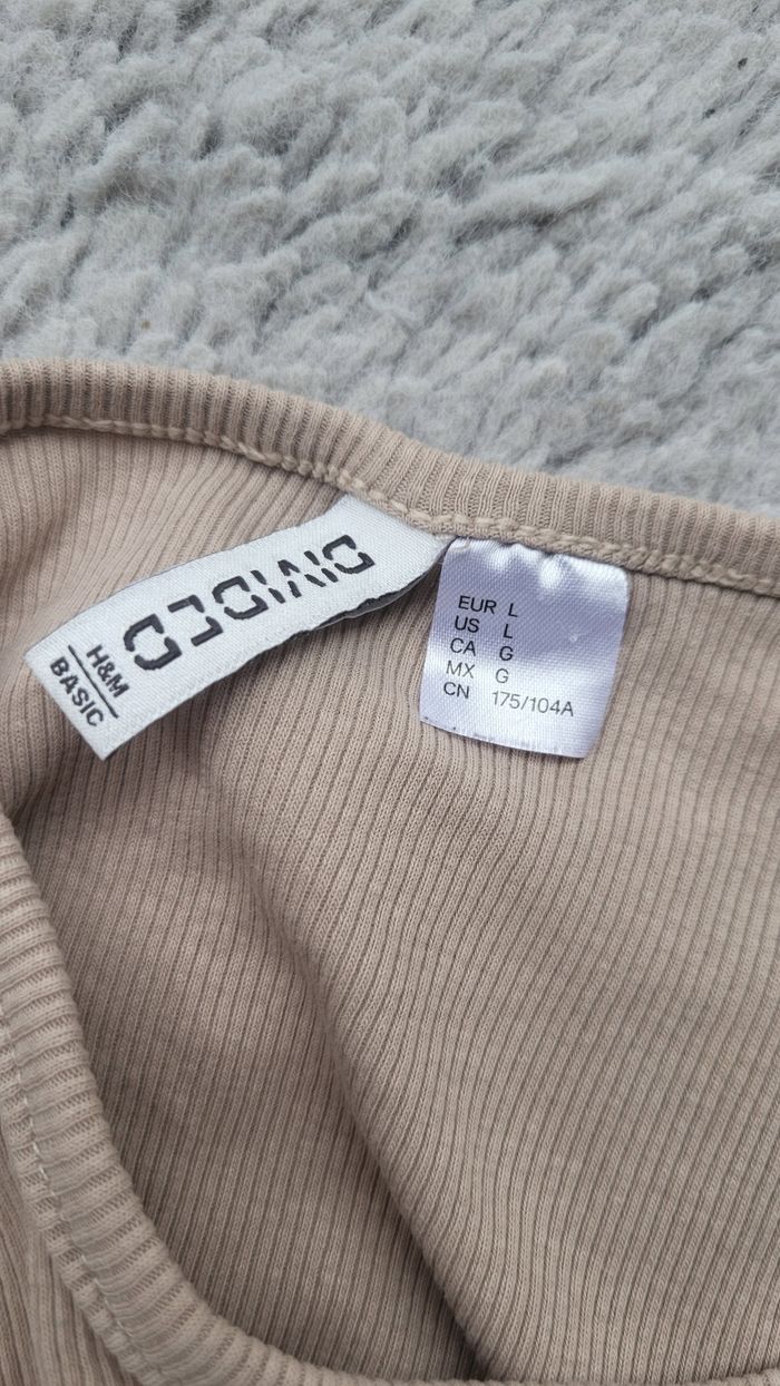 T-shirt beige basique - photo numéro 2