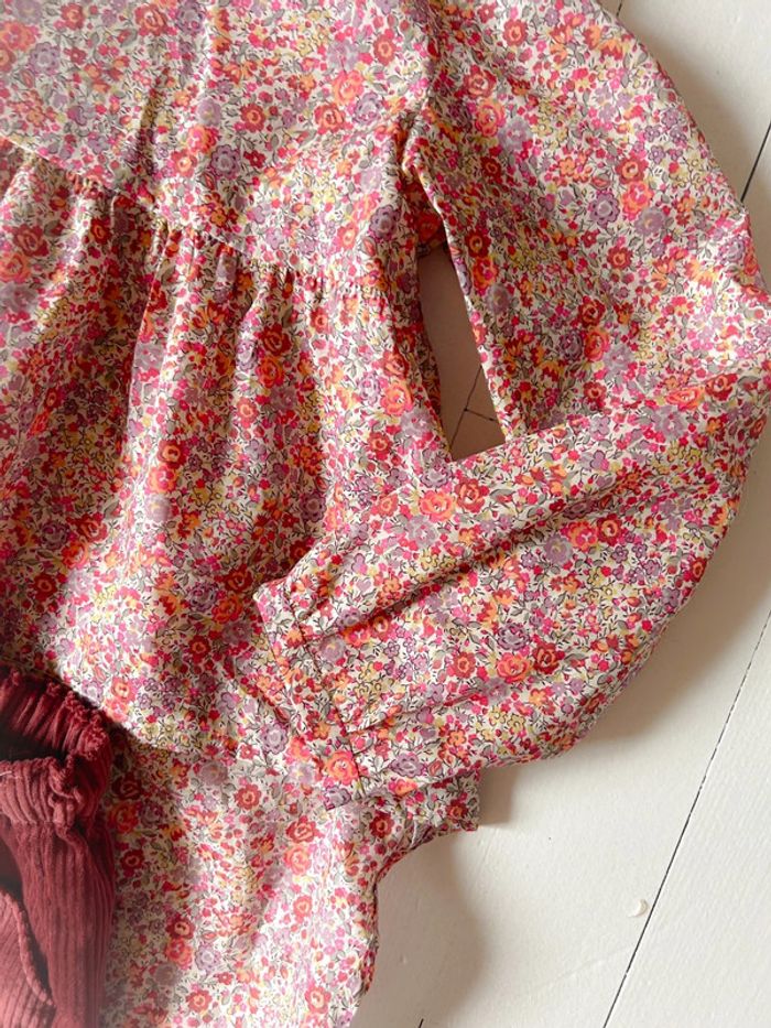 Ensemble créatrice blouse liberty et short 8 ans - photo numéro 4