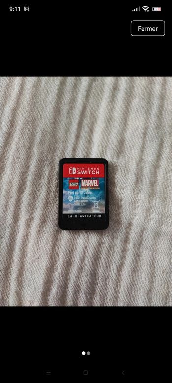 Jeu Switch lego marvel super héroes.
