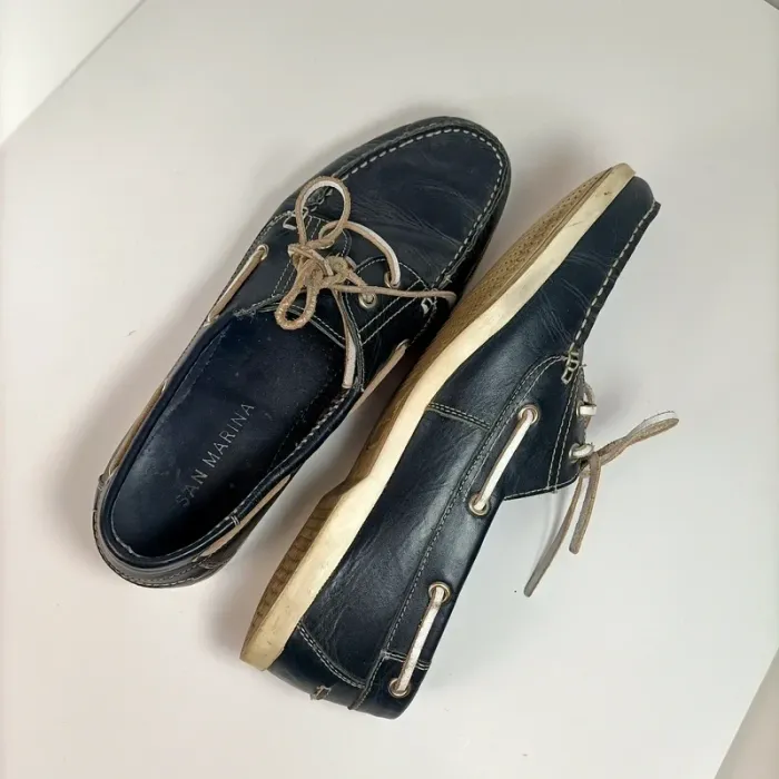 Mocassins bateau noires San Marina – Pointure 44 – Cuir C103 - photo numéro 4