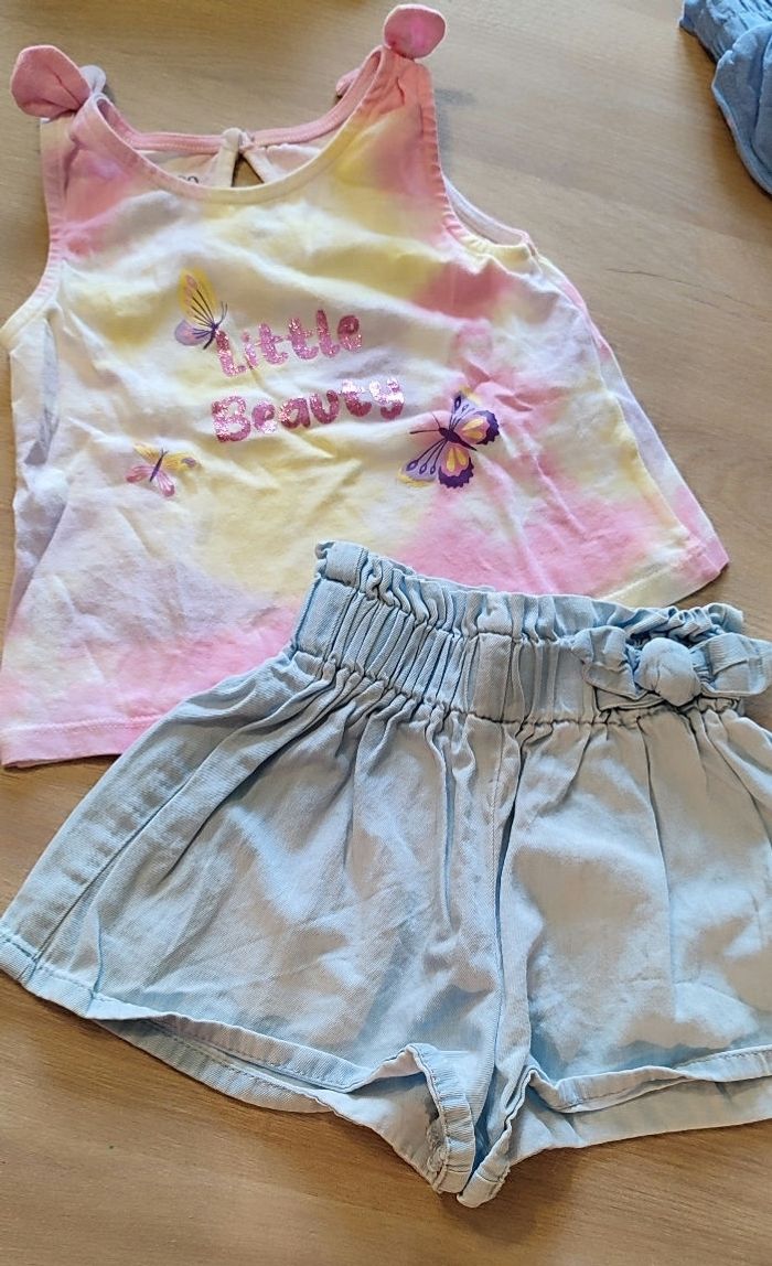 Tenue t-shirt+ short jean - 9 mois