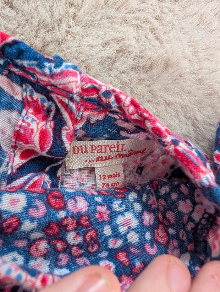Robe bébé fille Du Pareil au Même 12 mois – coton imprimé fleuri – très bon état - photo numéro 7