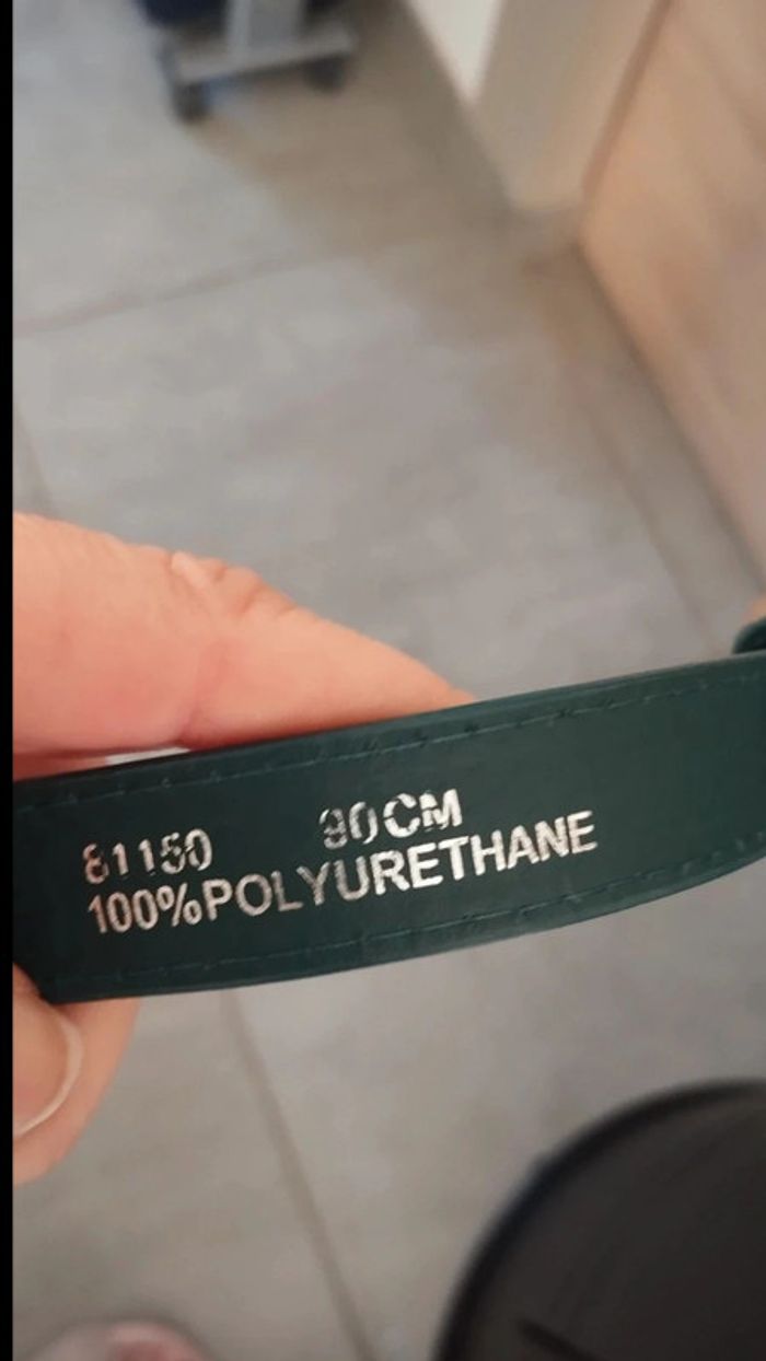 Ceinture bleu canard ronds doré 90 cm - photo numéro 10