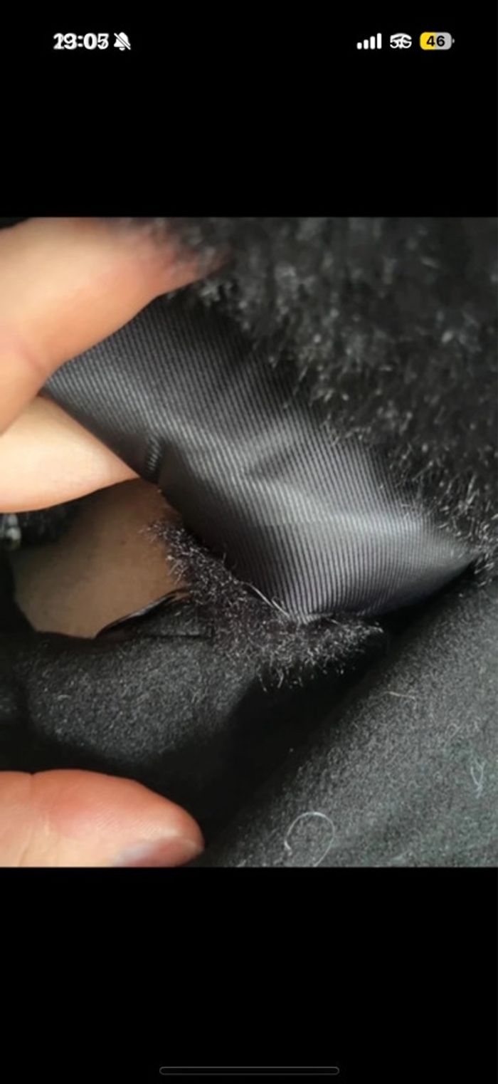 Manteau long noir col fourrure - photo numéro 3