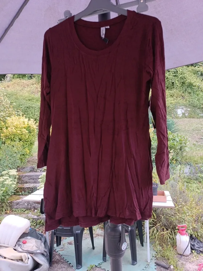 T-shirt manche longue femme rouge
